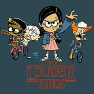 2016 character:clyde_mcbride character:lincoln_loud character:ronnie_anne_santiago character:rusty_spokes group official_art parody stranger_things text // 1080x1080 // 113KB