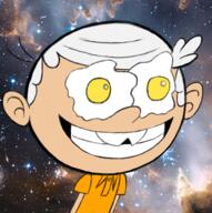 2016 artist:duskull character:lincoln_loud egg food parody smiling solo space // 382x383 // 256KB