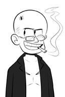 2016 character:spider_jerusalem cigarette looking_to_the_side smiling smoke smoking solo style_parody transmetropolitan // 670x1000 // 140KB
