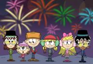 2023 aged_up artist:alejindio blushing character:clyde_mcbride character:lana_loud character:lily_loud character:lincoln_loud character:lisa_loud character:lola_loud clola commissioner:theamazingpeanuts fireworks hand_holding hands_behind_back lineup winter_clothes // 3599x2496 // 5.2MB