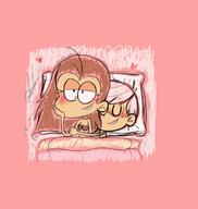 2021 artist:jishushiken bed blushing character:lincoln_loud character:luan_loud hugging luancoln pillow sleeping smiling // 1944x2048 // 268.8KB