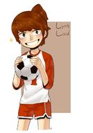 2016 artist_request ball character:lynn_loud holding_object looking_at_viewer smiling soccer_ball solo text // 500x714 // 149.0KB