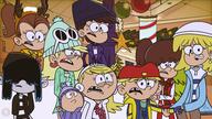 2022 a_loud_house_christmas alternate_outfit animal_ears artist:louddefender character:lana_loud character:leni_loud character:lily_loud character:lola_loud character:lori_loud character:luan_loud character:lucy_loud character:luna_loud character:lynn_loud christmas_tree frowning group hand_holding hat holding_arm looking_at_viewer open_mouth redraw reindeer_ears scarf shocked star winter_clothes // 1920x1080 // 283.3KB