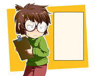 artist:jcm2 character:lisa_loud clipboard holding_object looking_to_the_side solo // 1280x1024 // 548.4KB