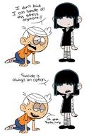 2016 artist:dipper character:lincoln_loud character:lucy_loud dialogue // 850x1300 // 321.8KB