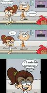 2024 artist:painfulhail character:lincoln_loud character:luan_loud comic dialogue swimsuit // 640x1264 // 105KB