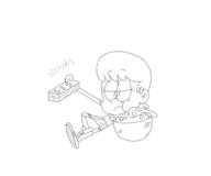 2016 artist:fullhero18 background_character character:brown_qt eating food popcorn solo // 600x500 // 61KB