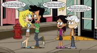2023 aged_up artist:alejindio character:bobby_santiago character:lincoln_loud character:lori_loud character:ronnie_anne_santiago commission commissioner:theamazingpeanuts dialogue group hands_on_hips lobby text // 4353x2402 // 3.8MB