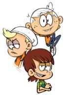 2017 arms_crossed artist:dipper character:bratty_kid character:chandler_mccann character:lincoln_loud coloring looking_at_viewer smiling // 530x760 // 173KB