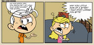 angry artist:underloudf chair character:lincoln_loud character:lola_loud comic dialogue sitting // 1280x615 // 149.5KB