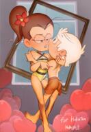 artist:anon334 character:lincoln_loud character:luan_loud heart luancoln one_piece_swimsuit swim_trunks swimsuit // 1321x1908 // 1.9MB
