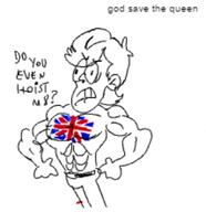 2016 artist:baryl character:hugh dialogue english_flag flag muscular muscular_male text // 321x331 // 41.5KB