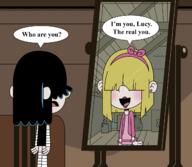 character:lucy_loud dialogue mirror pigslut // 1280x1114 // 351KB