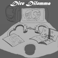 2016 character:lincoln_loud character:lynn_loud character:ronnie_anne_santiago fanfiction:a_dire_dilemma greyscale handcuffs lynncoln photo_(object) ronniecoln text // 2000x2000 // 323.2KB