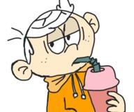 2016 alternate_outfit character:lincoln_loud drinking half-closed_eyes holding_beverage hoodie looking_at_viewer solo // 600x500 // 136KB