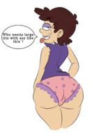 artist:kefy_redstar ass character:luna_loud dialogue looking_at_viewer looking_back panties rear_view solo text tongue_out underwear // 2039x2894 // 424KB