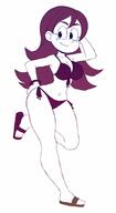 2022 alternate_outfit artist:abysswatchers big_breasts bikini character:bobbie_fletcher cleavage feet hand_behind_head hand_on_hip looking_at_viewer midriff pose sketch smiling solo swimsuit tagme // 2234x4096 // 272KB