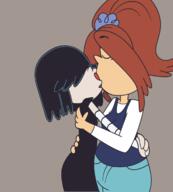 alternate_outfit artist_request brita character:lucy_loud character:rita_loud closed_eyes edit kissing wide_hips yuri // 1092x1210 // 236.3KB