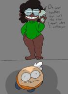 2022 artist:sl0th barefoot blushing character:lincoln_loud coloring colorist:anonymouse comic dialogue drool facesitting feet holding_object lisacoln looking_at_viewer objectification raceswap stool thick_thighs underwear wide_hips // 800x1100 // 183.6KB