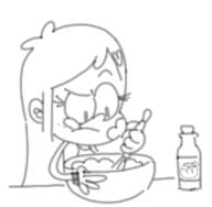 2017 artist:fullhero18 background_character character:cookie_qt character:lincoln_loud cooking food frowning holding_object looking_down photo raised_eyebrow sketch solo table tongue_out whisk // 431x422 // 47KB