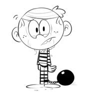 2016 artist:dipper ball chain character:lincoln_loud crying prison_uniform sketch solo tears // 400x450 // 56KB