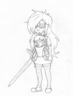 artist_request character:lulu_loud character:lynn_loud_iii ocs_only original_character sin_kids sword tagme // 1320x1734 // 1.5MB
