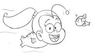 2016 animalization character:lincoln_loud character:luan_loud fish looking_at_viewer looking_up open_mouth sketch smiling // 670x400 // 75.9KB