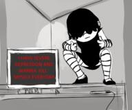 2016 black_and_white character:lucy_loud solo text // 1200x1000 // 377KB