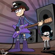 2016 artist:bunnyabsentia artist:coyoterom character:lucy_loud character:luna_loud collaboration guitar multiple_artists speaker // 3000x3000 // 4.8MB