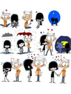 blushing book character:lincoln_loud character:lucy_loud eyes_closed flower hearts hug kissing looking_at_another lucycoln open_mouth rain sitting smiling umbrella walking // 768x1024 // 113.8KB