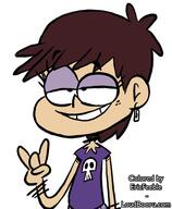 2022 artist:andeathisbike character:luna_loud coloring colorist:ericfeeble edit peace_sign smiling solo tagme // 2520x3057 // 589KB
