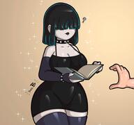 ? artist:doc.b big_breasts book character:lucy_loud disembodied_hand meme sparkle wide_hips // 1820x1708 // 463KB