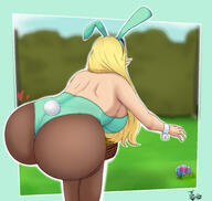 artist:téconmiel bending_over big_ass big_breasts bunnysuit character:leni_loud rear_view solo // 3900x3700 // 1.5MB