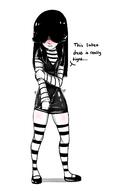 blushing character:lucy_loud dialogue holding_arms latex see_through sweat // 914x1453 // 193.3KB