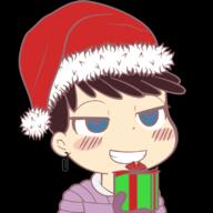 2016 alternate_outfit artist:phee character:luna_loud christmas gift half-closed_eyes hat holding_object ohayou present santa_hat smiling solo transparent_background winter_clothes // 800x800 // 225KB