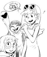 2017 artist:게게맨 character:chloe_park character:kuki_sanban character:leni_loud character:lisa_loud character:numbuh_3 codename:_kids_next_door crossover group sketch thought_bubble we_bare_bears // 1000x1200 // 196KB