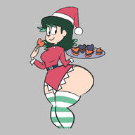 Artist:Mythabyss ass big_hips character:luba_loud christmas cookies ocs_only original_character socks stripes tagme thick_thighs // 2048x2048 // 846KB