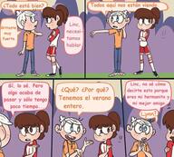artist:laugh-out-loud-house character:lincoln_loud character:lynn_loud comic dialogue lynncoln spanish tagme // 960x864 // 107.6KB