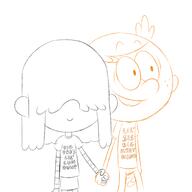 2020 artist:adullperson character:lincoln_loud character:lucy_loud lucycoln sketch text // 1500x1500 // 353KB