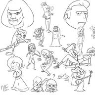 2017 adventure_time artist:ㄱㅌ character:flame_princess character:leni_loud character:linka_loud character:lola_loud character:starfire crossover fairly_oddparents genderswap metalocalypse over_the_garden_wall teen_titans wander_over_yonder // 3000x3000 // 1.6MB