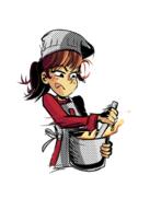 2016 apron artist:artsyrobo character:lynn_loud chef_hat cooking food solo // 1280x1799 // 710KB
