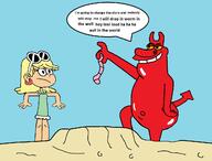 character:leni_loud character:red_guy cow_and_chicken crossover devil dialogue smiling worm // 1278x972 // 86KB