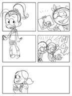 artist:zukicure blushing character:leni_loud character:luan_loud character:luna_loud character:ronnie_anne_santiago comic holding_object lincoln phone sketch smiling westaboo_art // 1462x1950 // 239.7KB