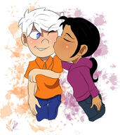 artist:kefy_redstar character:lincoln_loud character:ronnie_anne_santiago kissing ronniecoln smiling // 828x927 // 105KB
