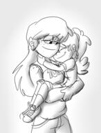 aged_up artist:patanu102 bridal_carry carrying character:lacy_loud character:lynn_loud eyes_closed half-closed_eyes hugging looking_at_another original_character sin_kids tagme // 429x563 // 139.5KB