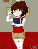 alternate_outfit artist:taki8hiro book character:lynn_loud glasses holding_object nerd // 3500x4500 // 1.8MB