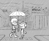 2016 artist:hake character:lincoln_loud character:luna_loud holding_object looking_at_another rain smiling text umbrella walking // 1307x1094 // 566KB
