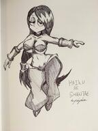 2017 alternate_outfit artist:pikapika212 big_breasts character:haiku dancer_outfit genie looking_at_viewer midriff parody pose shantae solo tagme text wide_hips // 774x1032 // 124.4KB