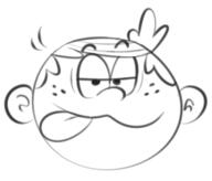 2016 animated artist:dipper character:lincoln_loud half-closed_eyes looking_at_viewer raised_eyebrow smiling solo tongue_out // 251x215 // 27KB
