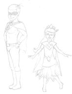 2016 ace_savvy character:lincoln_loud character:lola_loud queen_of_diamonds sketch superhero // 1412x1848 // 126KB